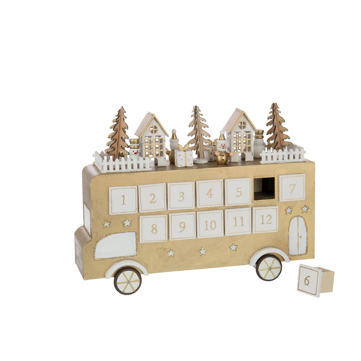 J-Line Bus Adventskalender Gold/Weiß