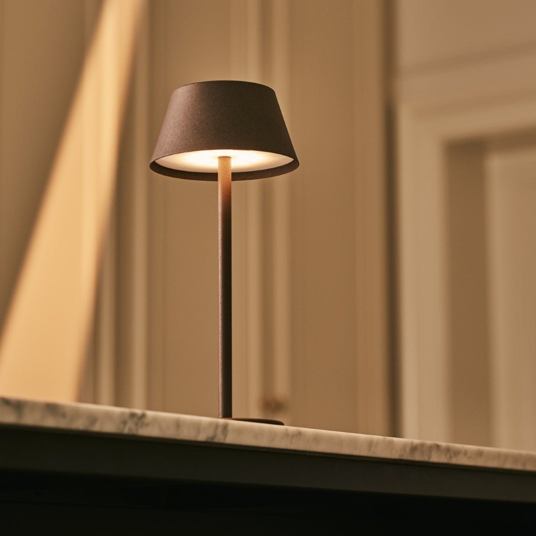 LED Tischlampe Milou Mocha Brown dimmbar kabellos USB