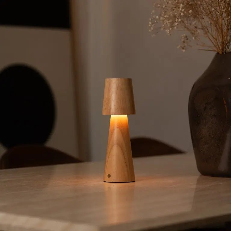 LED Tischlampe Lucas Braun dimmbar kabellos