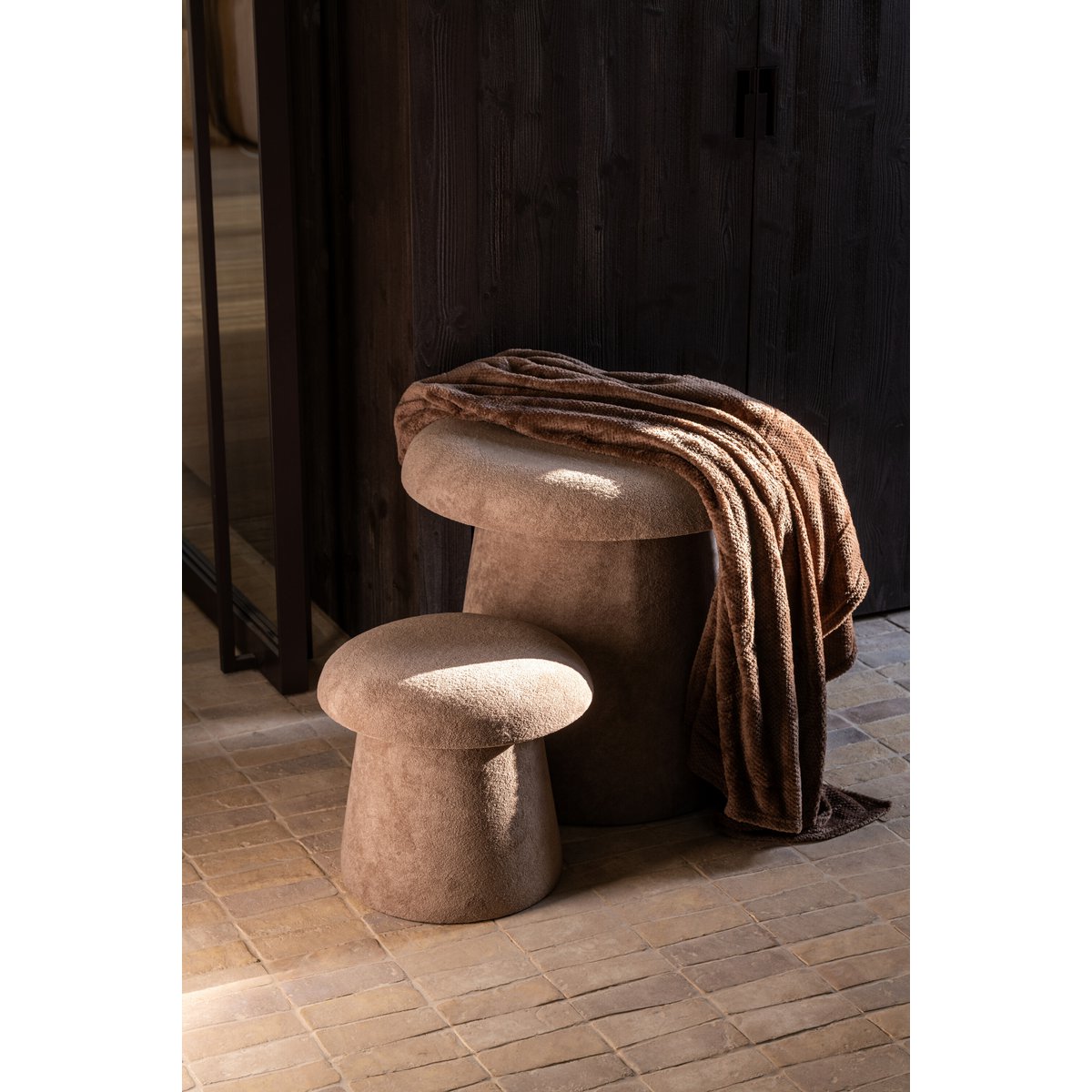 J-Line Hocker Deckel Stauraum beige