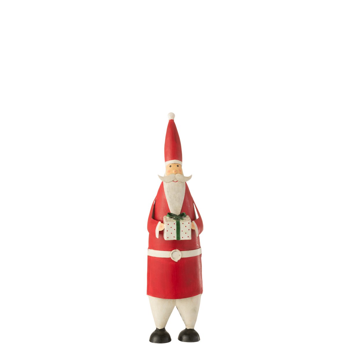 J-Line Figur Weihnachtsmann Metall Weiß/Rot S
