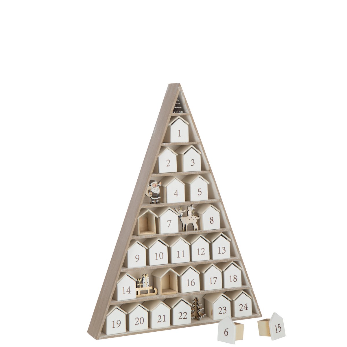 Adventskalender Dreieck Tannenbaum befüllbar Holz