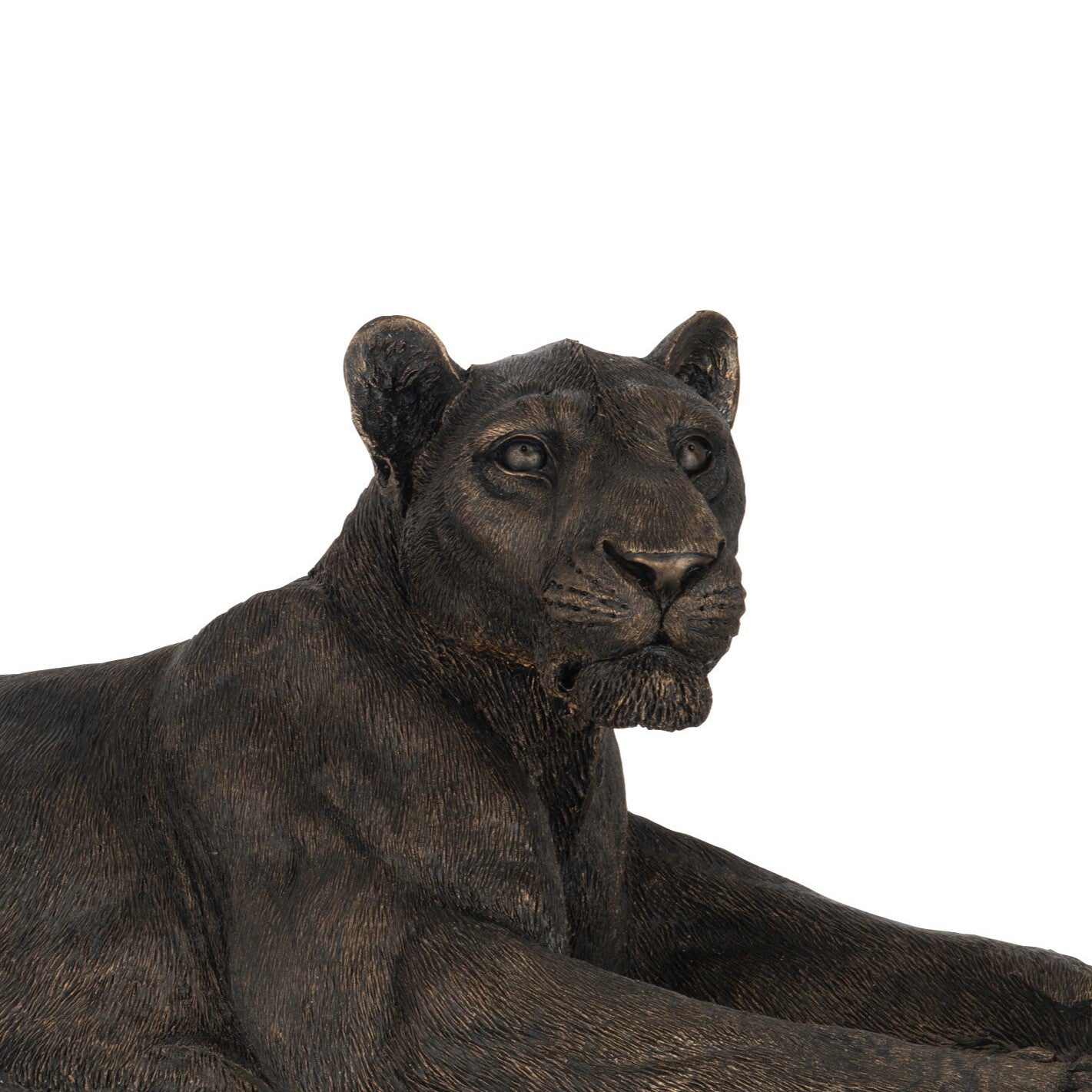 Löwin klassisch mit feinen Details in Resin im Bronze Look