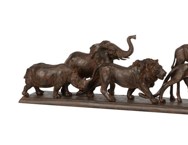 J-Line 5 afrikanische Tiere auf Sockel Braun S