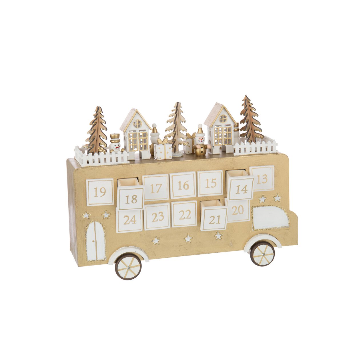 J-Line Bus Adventskalender Gold/Weiß