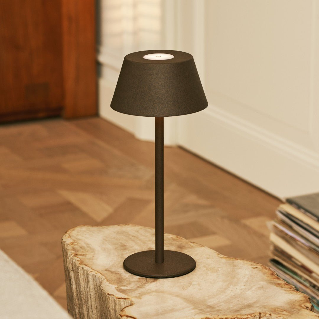LED Tischlampe Milou Mocha Brown dimmbar kabellos USB