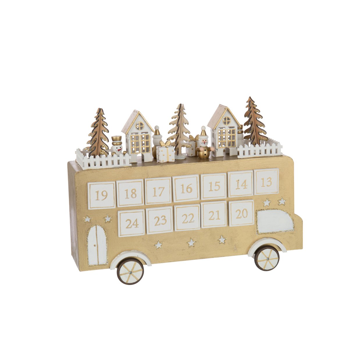 J-Line Bus Adventskalender Gold/Weiß