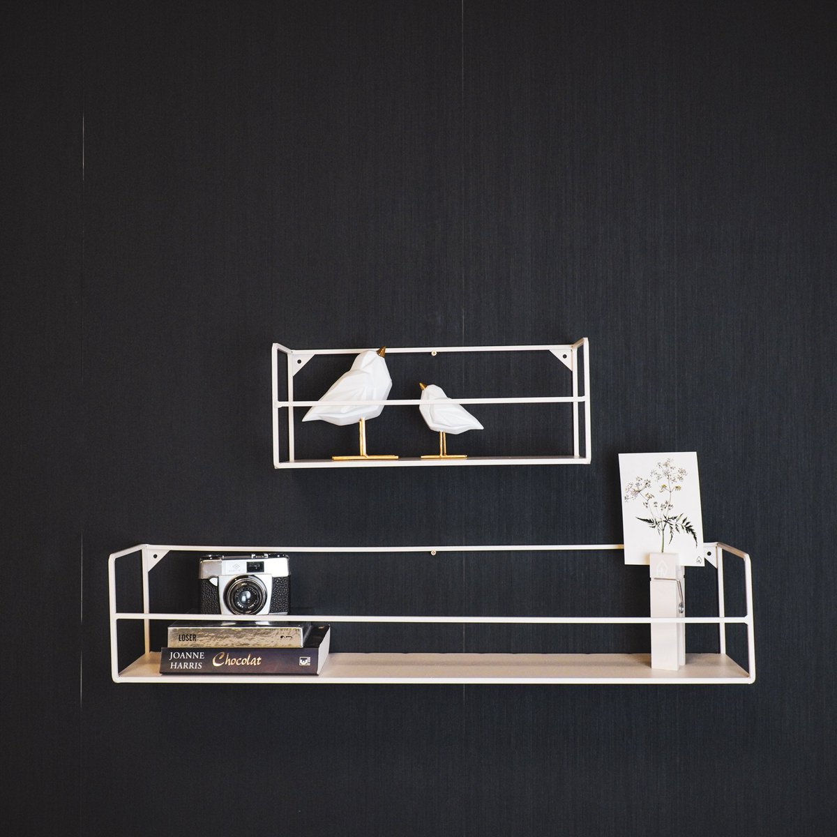 Wandregale - Metall 2er Set groß klein creme