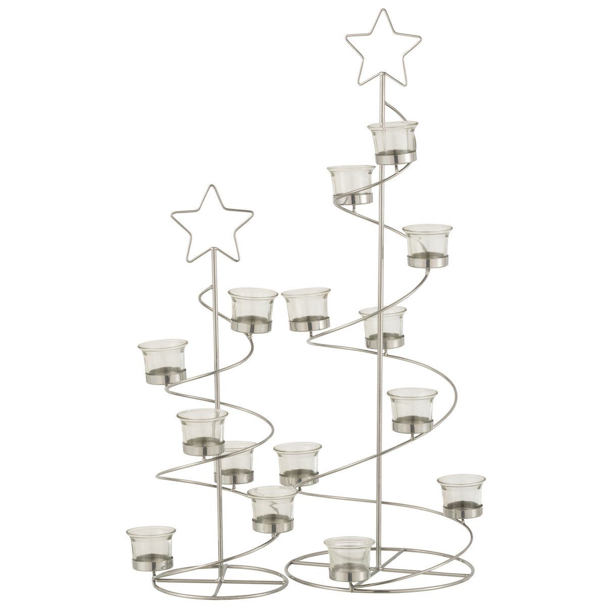 J-Line Teelichthalter Baum Spirale Metall/Glas Tannenbaum