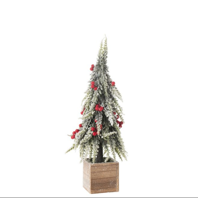 J-Line Weihnachtsbaum LED Kunststoff Schnee Beeren Klein