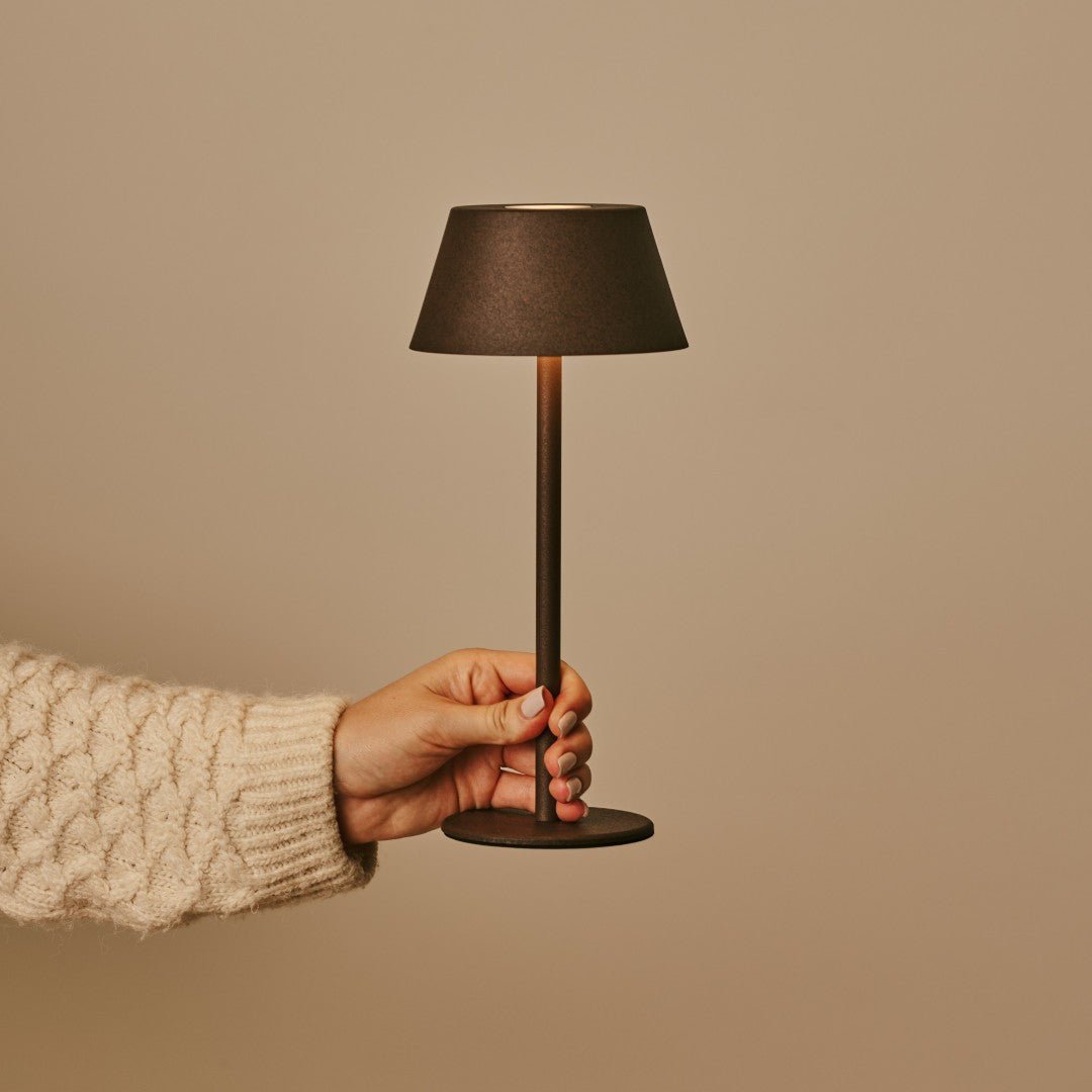 LED Tischlampe Milou Mocha Brown dimmbar kabellos USB