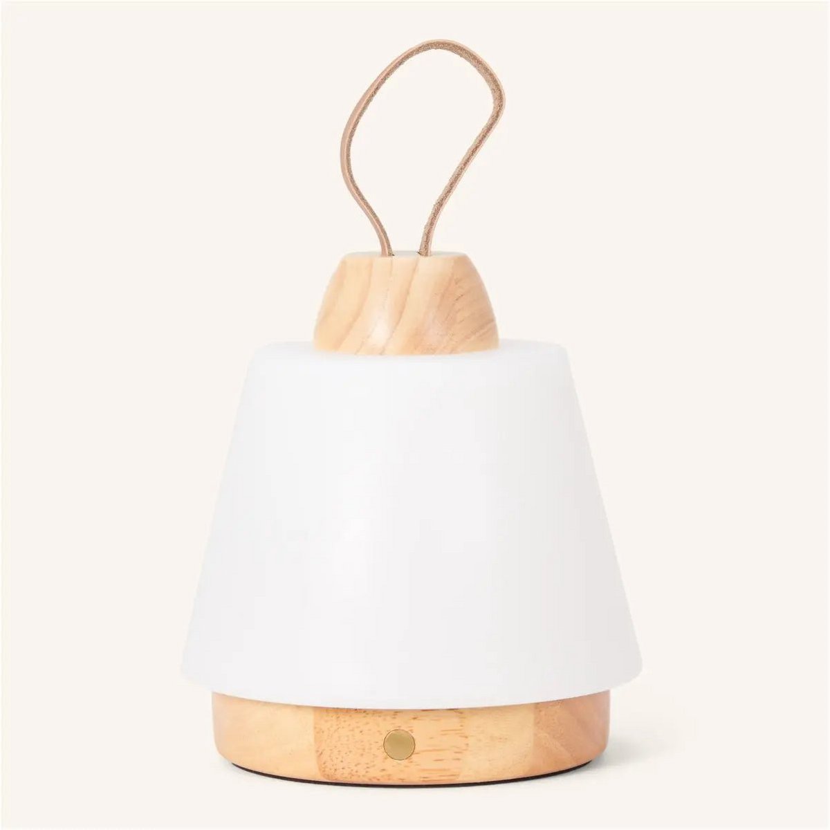Wiederaufladbare LED Tischlampe LIV Hellbraun mit Lederband dimmbar