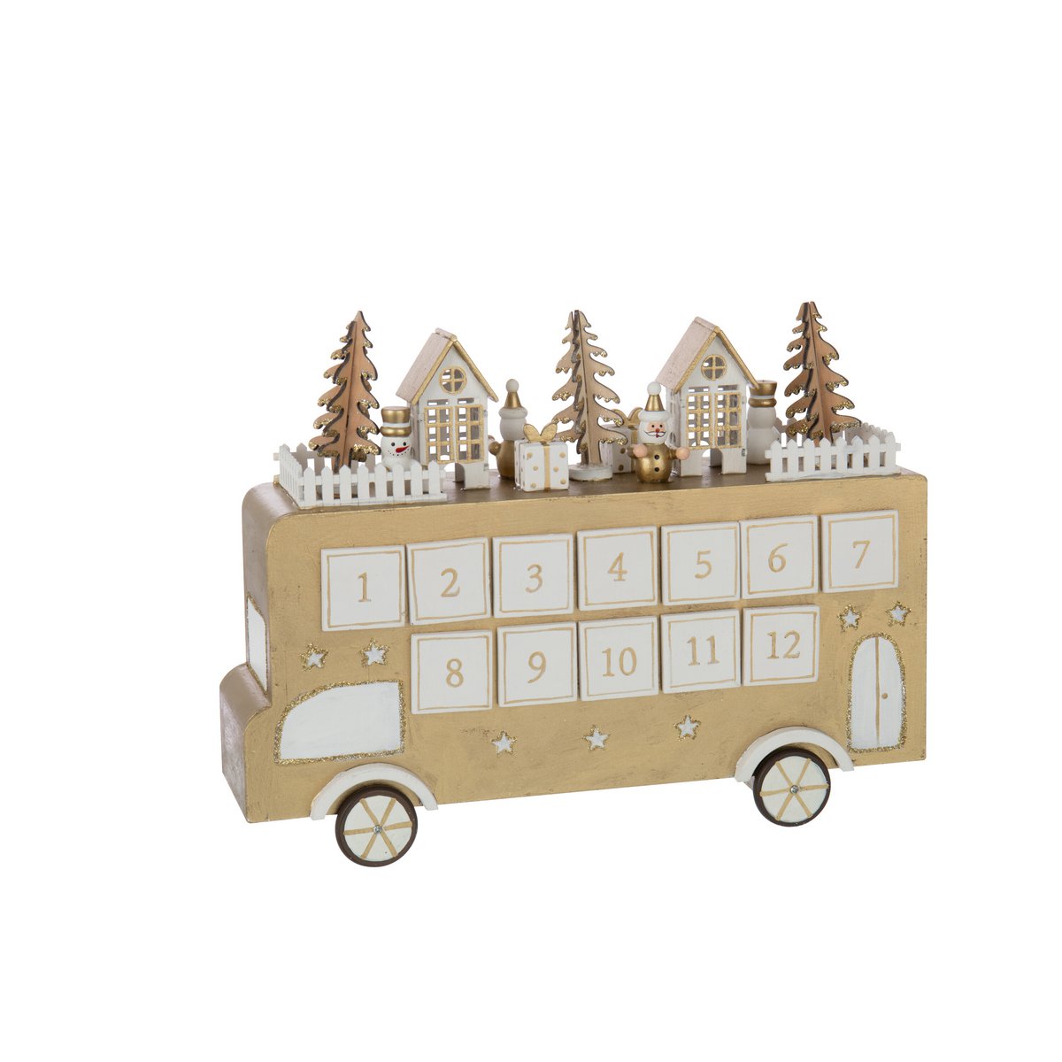 J-Line Bus Adventskalender Gold/Weiß