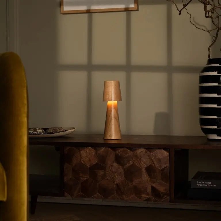 LED Tischlampe Lucas Braun dimmbar kabellos
