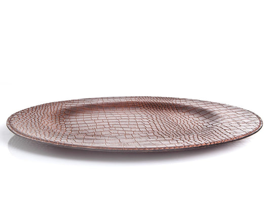 runde Platzteller aus Leder abwischbar braun