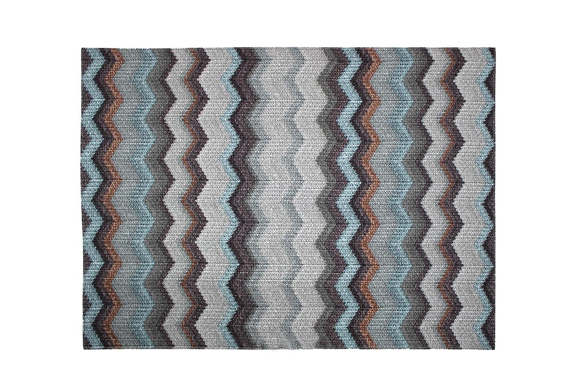 blau graues Tischset mit Muster in Zickzack