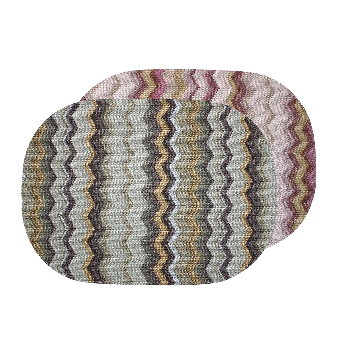 braunes und rosa Tischset oval