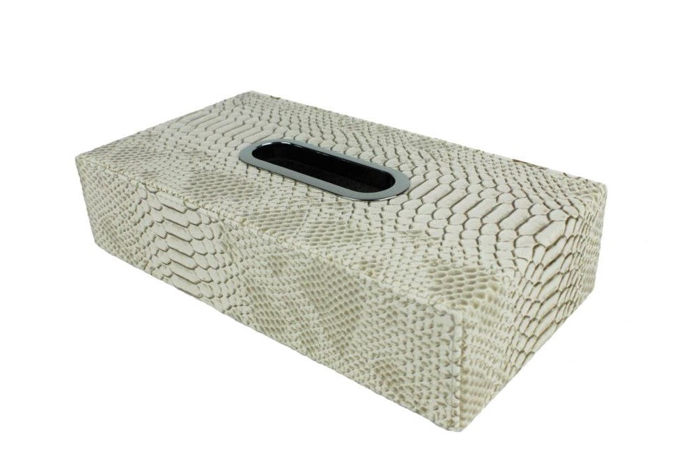 Signature Taschentücherbox Kunstleder Kroko in Farbe beige