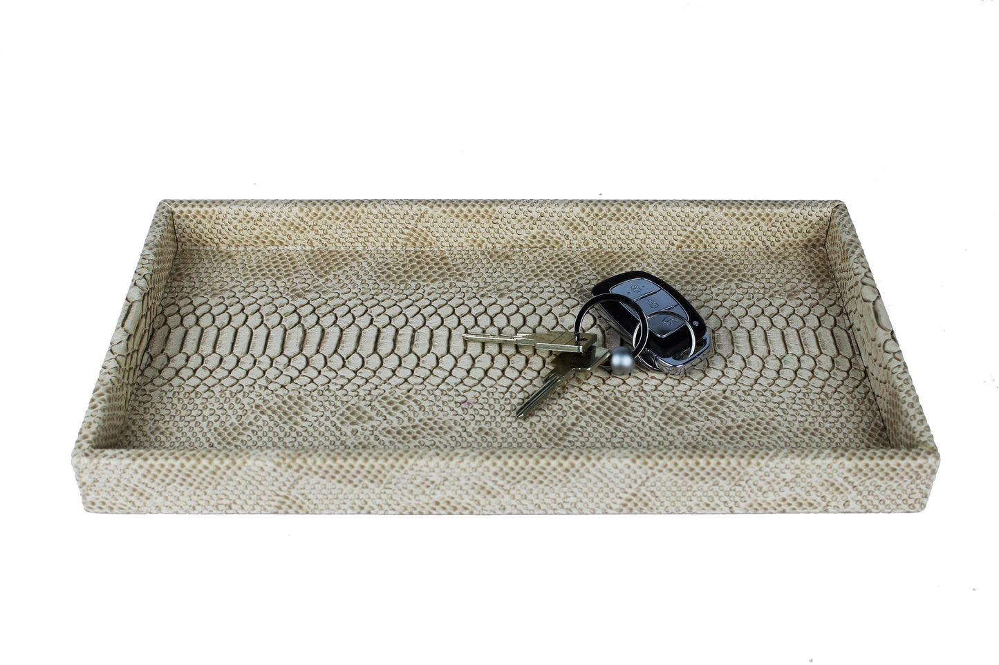Tablett rechteckig champagner farbig beige