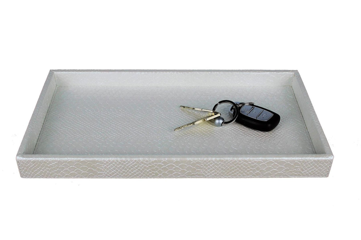 flaches Tablett in creme weiß für Schlüssel als Organizer