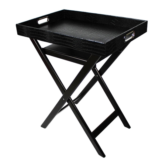 Tabletttisch mit schwarzem, abnehmbarem Tablett