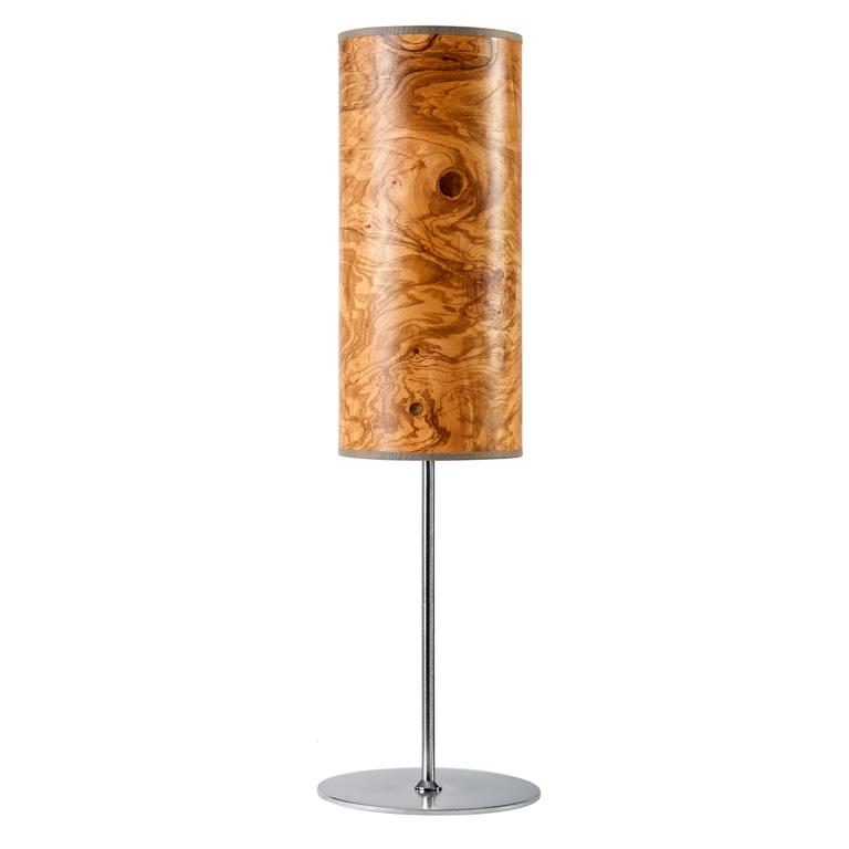Lampenschirm in Holz braun Olivesche Arboreus von Leuchtnatur Zylinderform