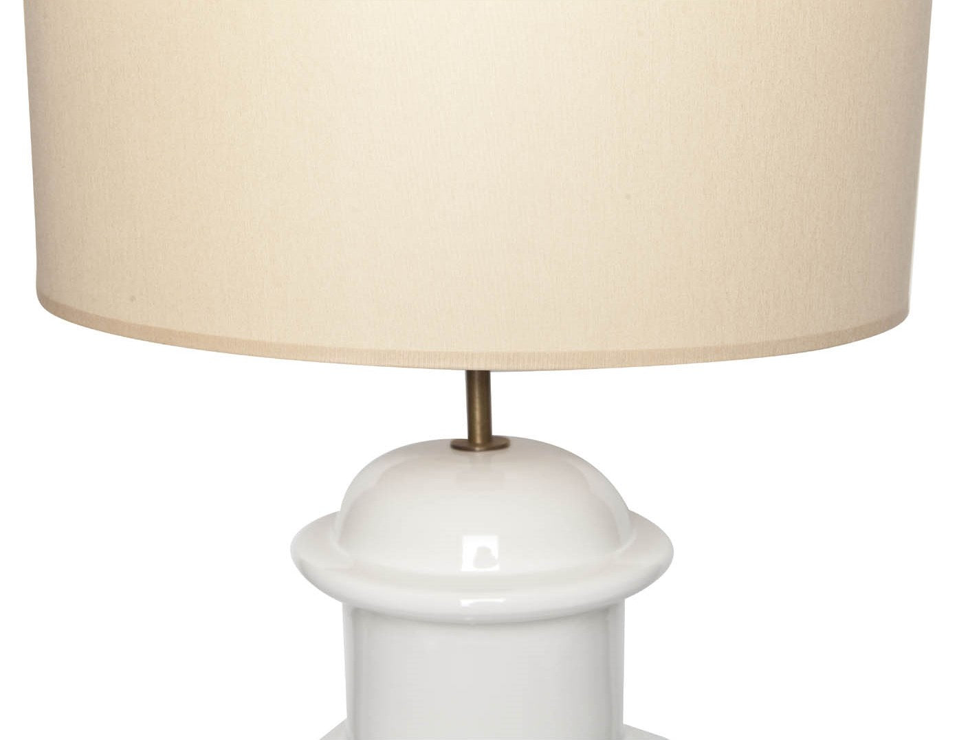 Keramiklampe mit beigem Stoffschirm