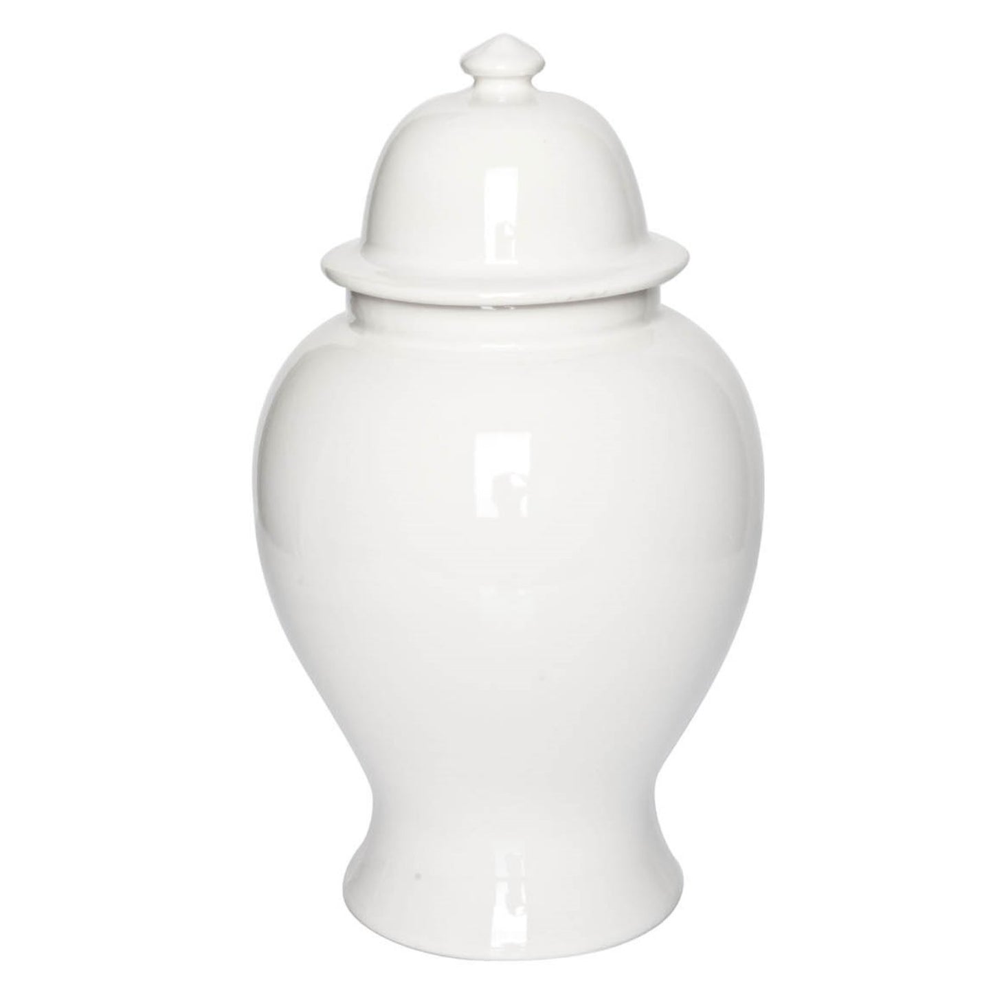 Creme farbene Tempelvase mit Deckel