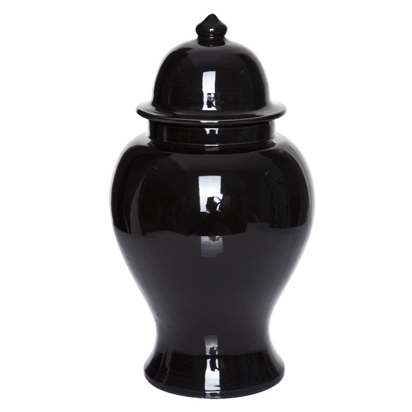 schwarze Keramikvase mit Deckel von Signature