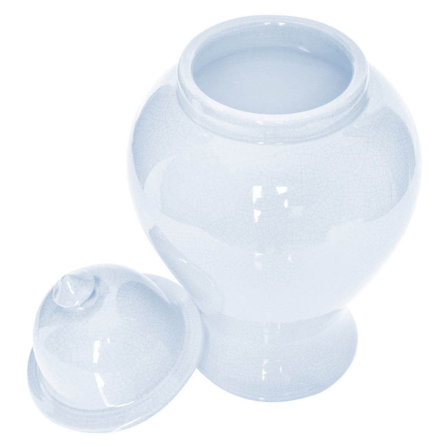 Vase mit abnehmbarem Deckel in hellblau von Signature