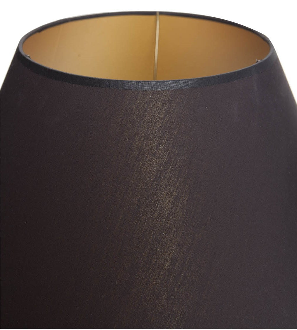 schwarzer Lampenschirm aus Stoff mit goldener Beschichtung innen