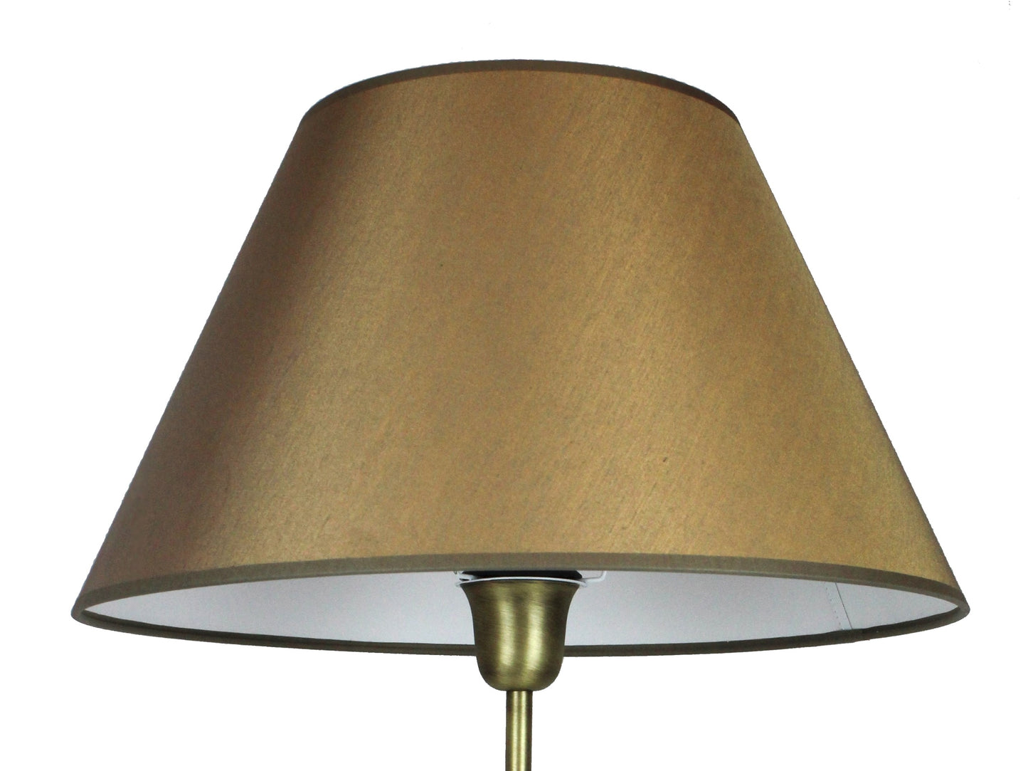 Lampenschirm oliv gold innen weiß durchscheinend in konischer Form