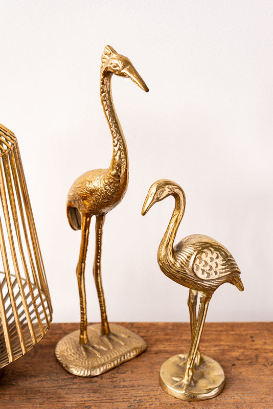 Kranich Figur als Dekoration in gold