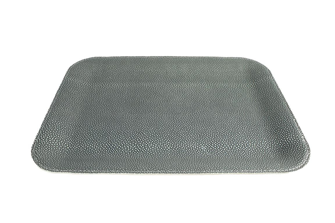 Signature Tablett L flach Kunstleder Rochen