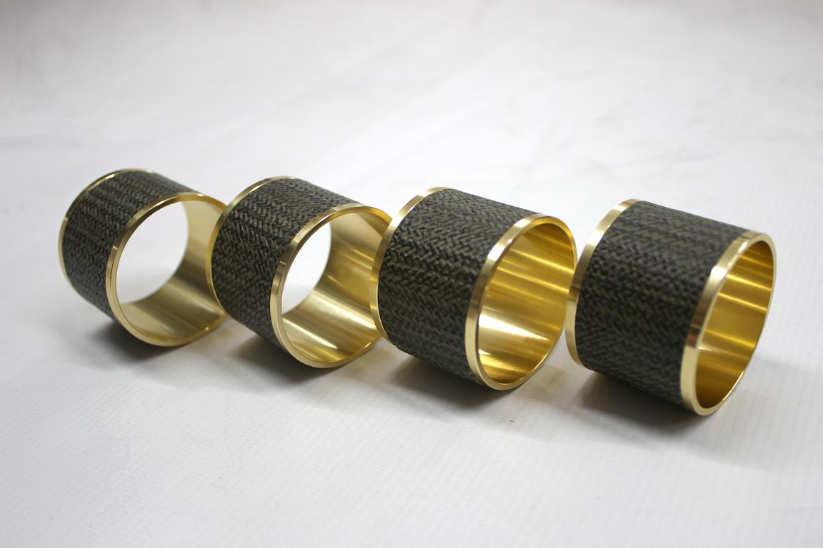 Signature Serviettenringe 4er Set Messing