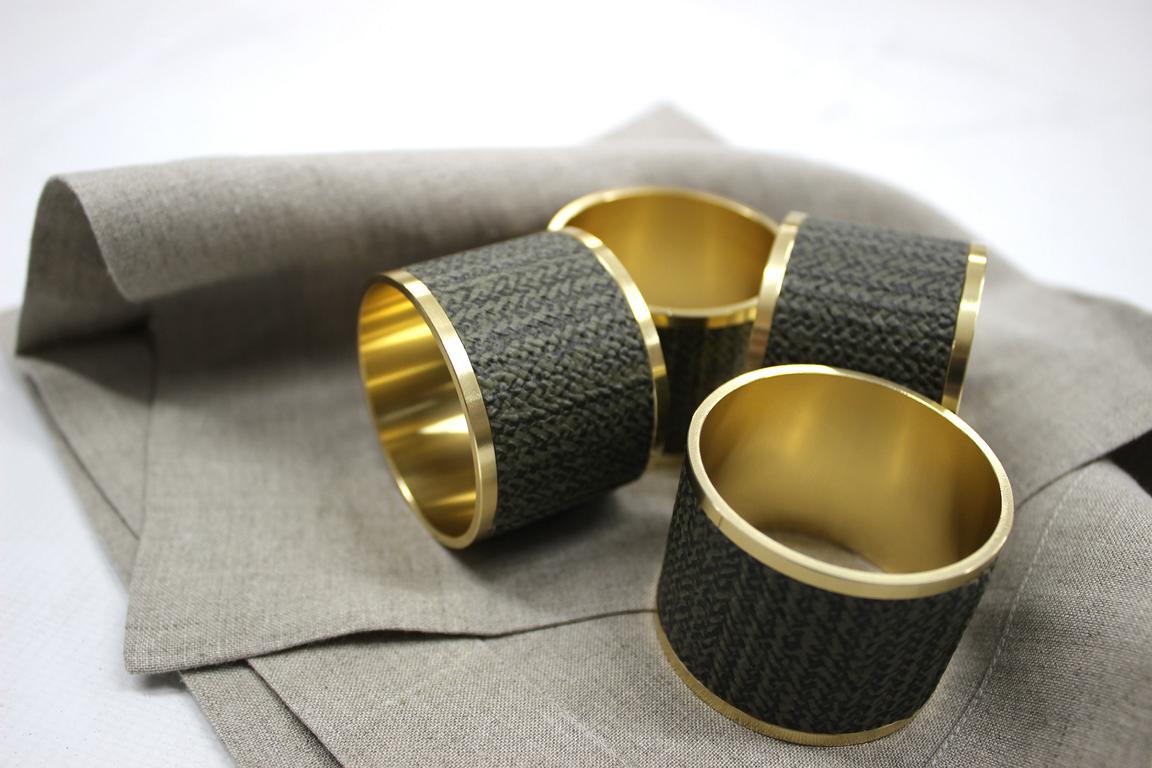 Signature Serviettenringe 4er Set Messing