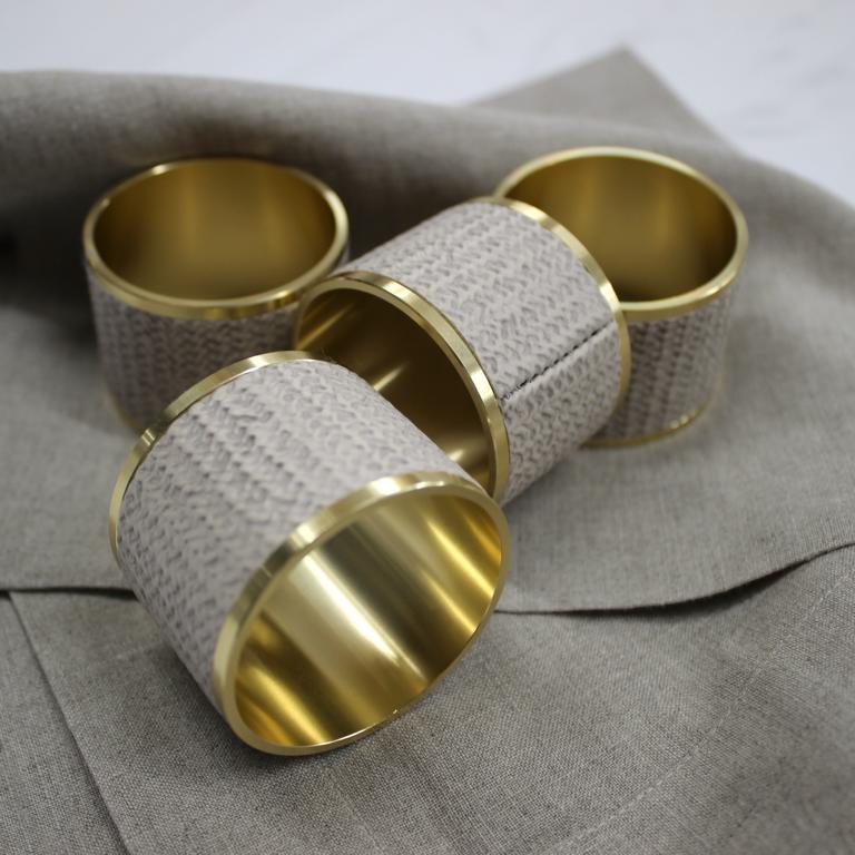 Signature Serviettenringe 4er Set Messing