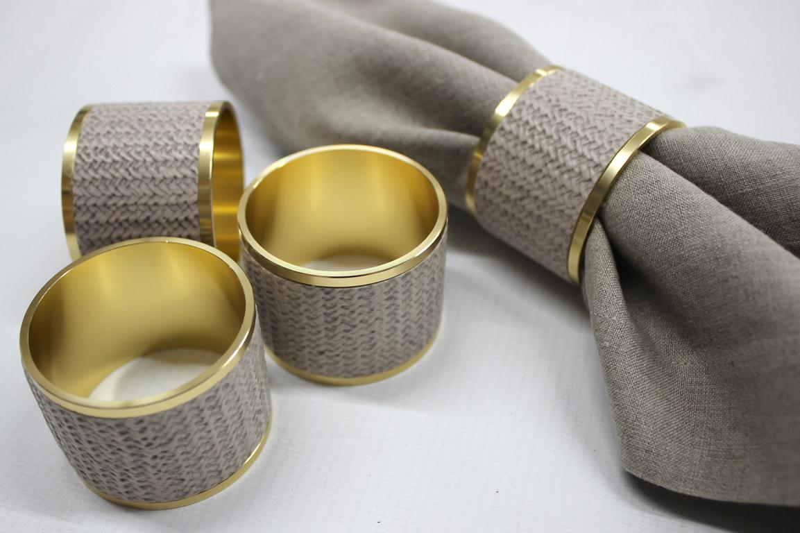 Signature Serviettenringe 4er Set Messing