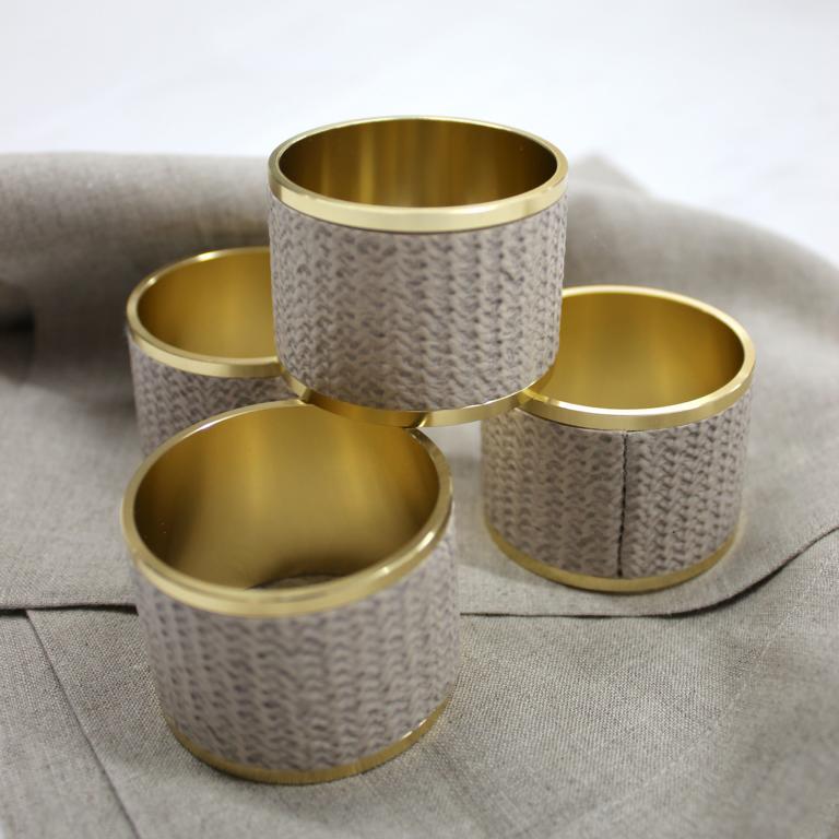 Signature Serviettenringe 4er Set Messing