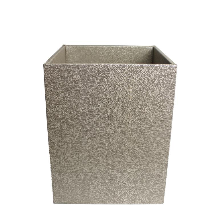 Signature wastepaper basket square faux leather stingray
