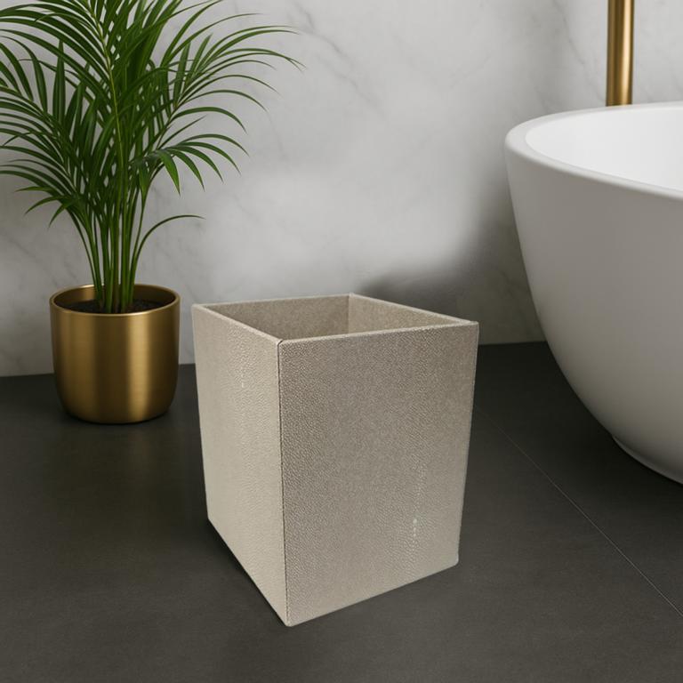 Signature wastepaper basket square faux leather stingray