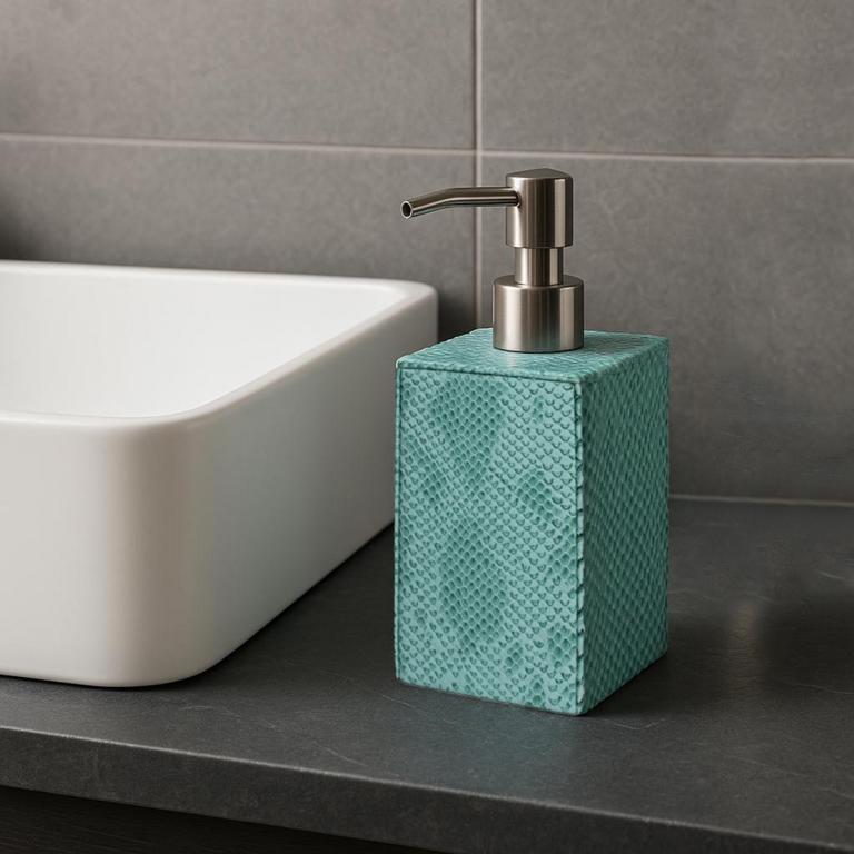Signature soap dispenser faux leather reptile