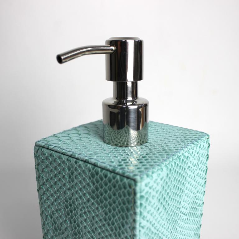 Signature soap dispenser faux leather reptile