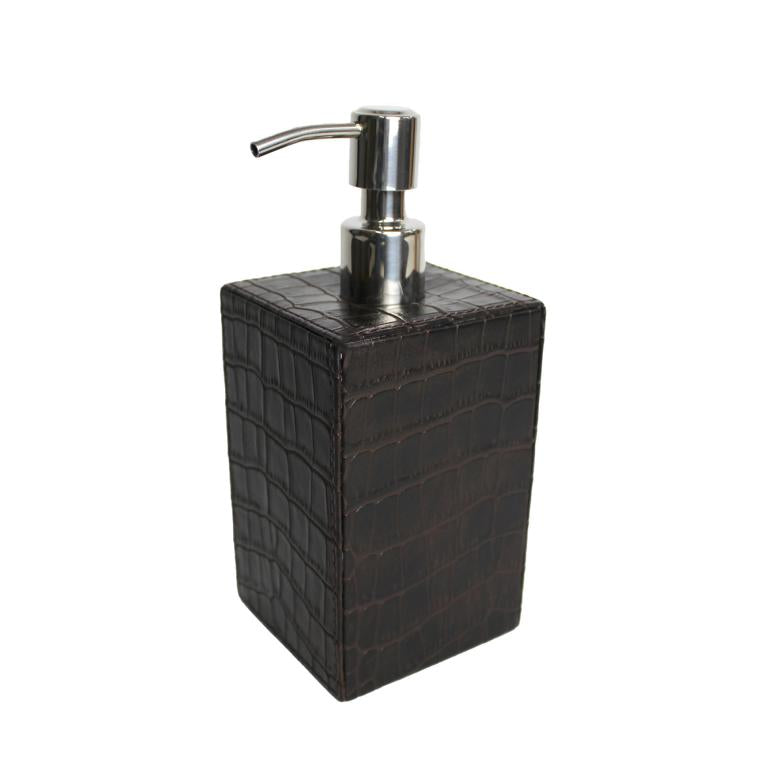 Signature soap dispenser faux leather reptile