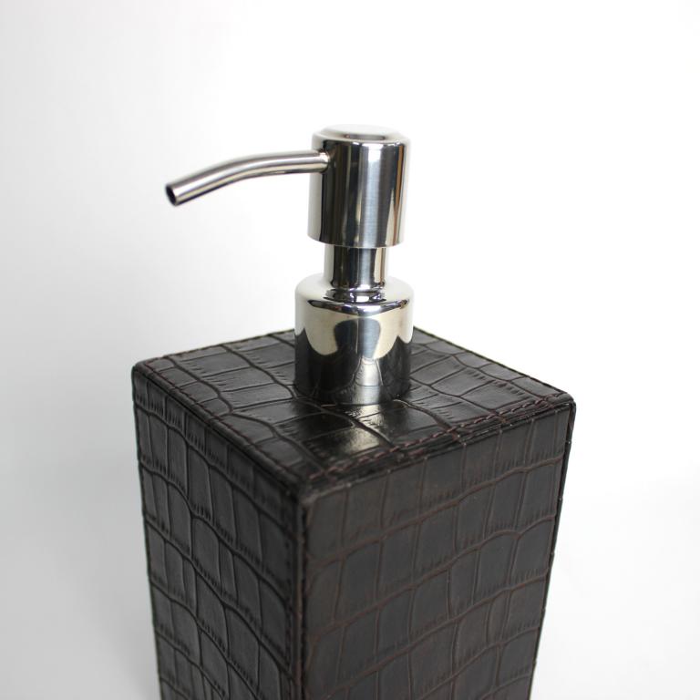 Signature soap dispenser faux leather reptile