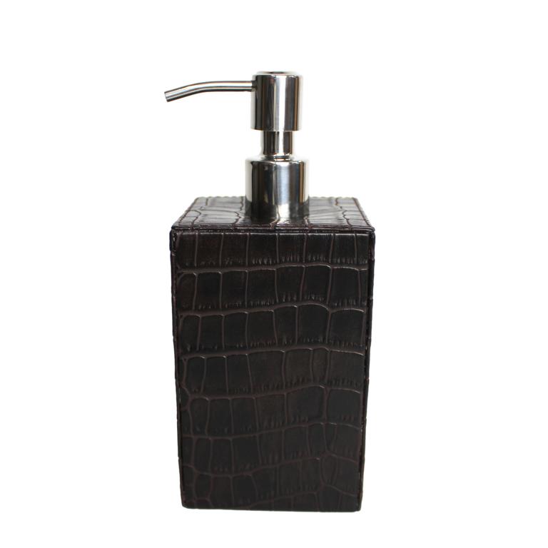 Signature soap dispenser faux leather reptile