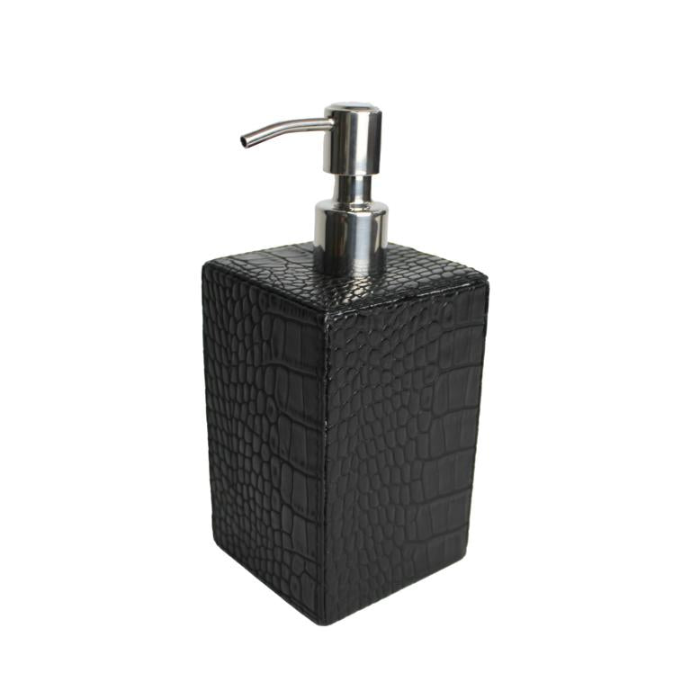 Signature soap dispenser faux leather reptile