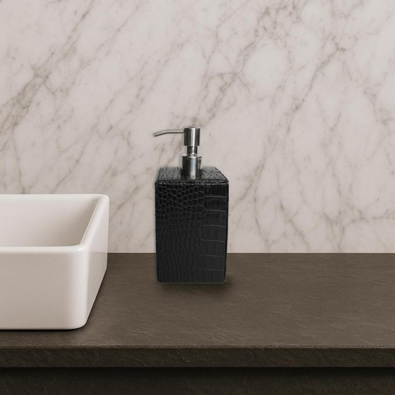 Signature soap dispenser faux leather reptile