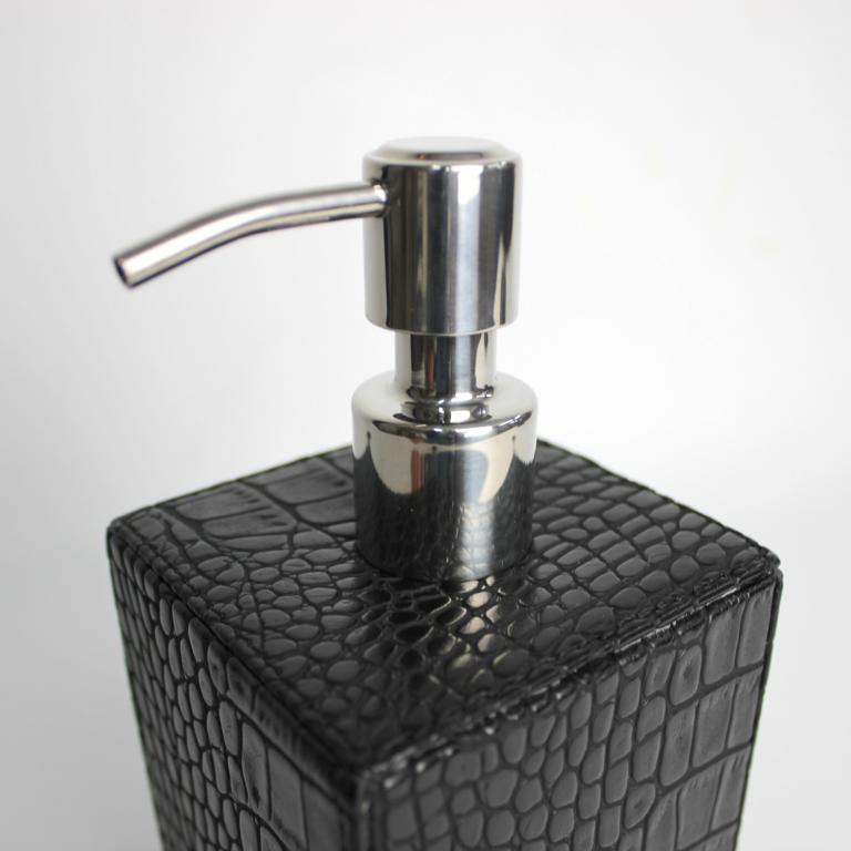 Signature soap dispenser faux leather reptile