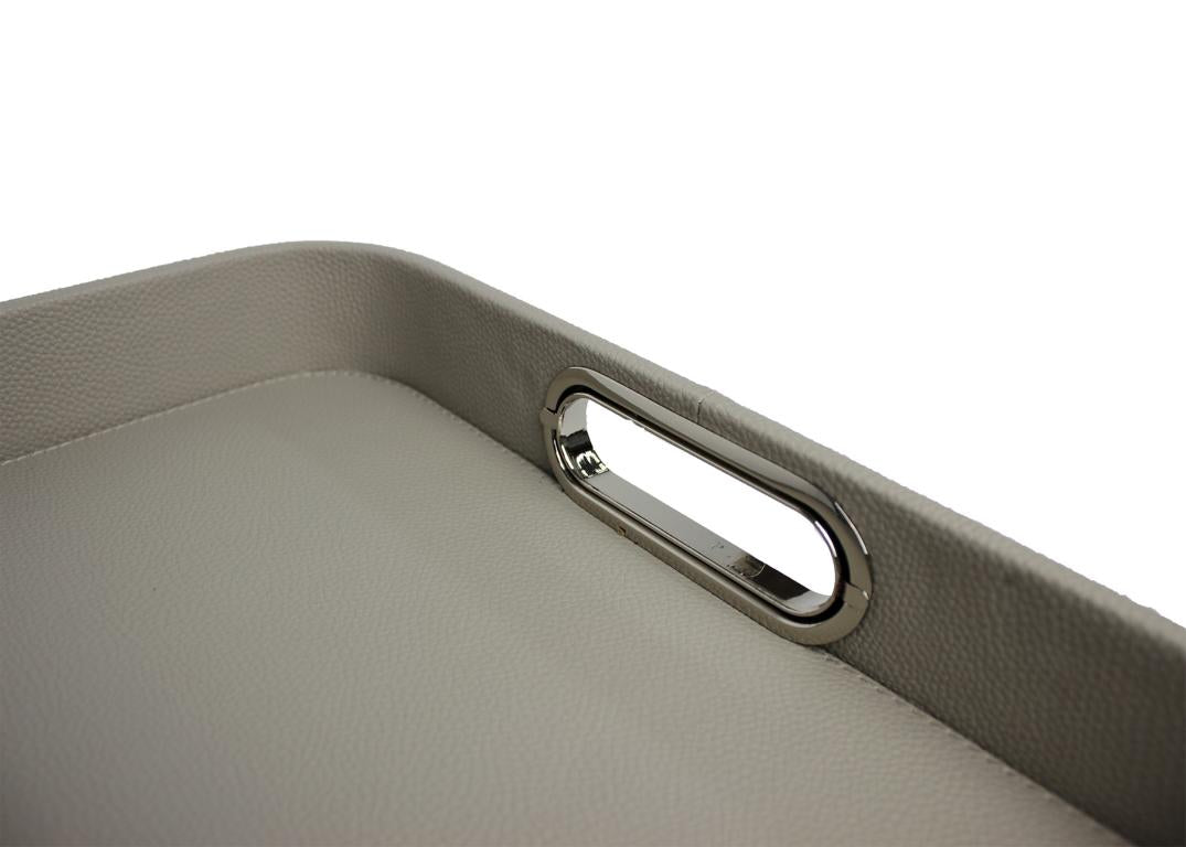 Signature tray with handles faux leather reptile